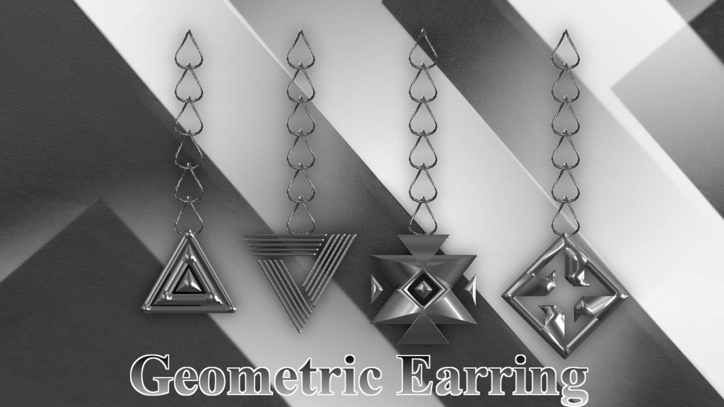 【FREE】GeometricEarring【VRChat】