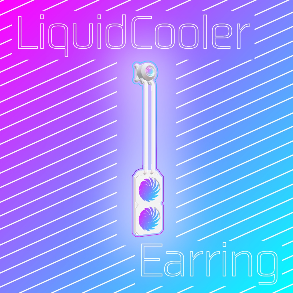 【無料/3D装飾品】LiquidCoolerEarring【VRChat】