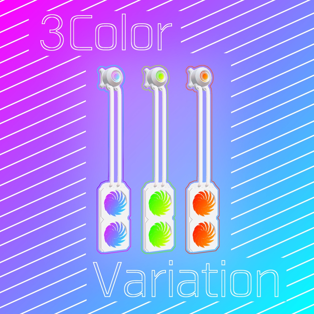 【無料/3D装飾品】LiquidCoolerEarring【VRChat】