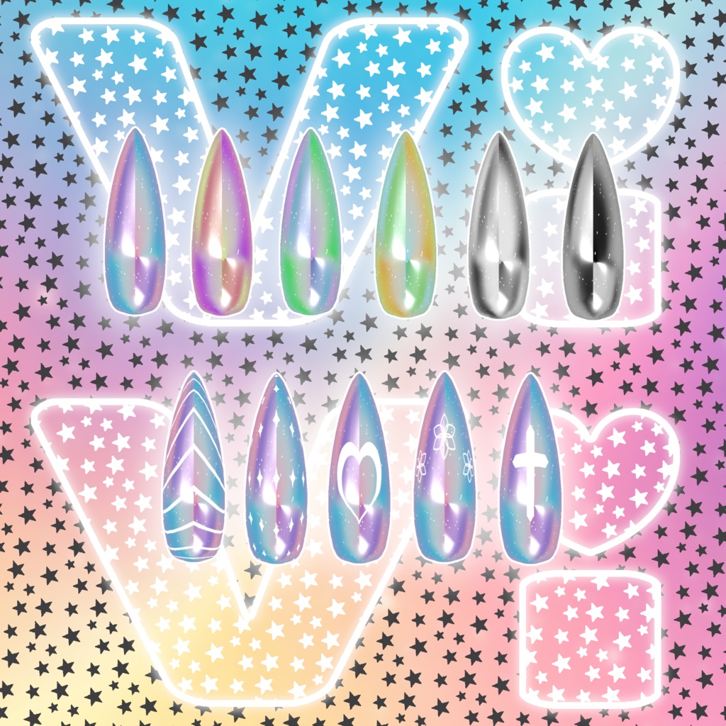 【汎用ネイル/3D装飾品】ViVi【VRChat】