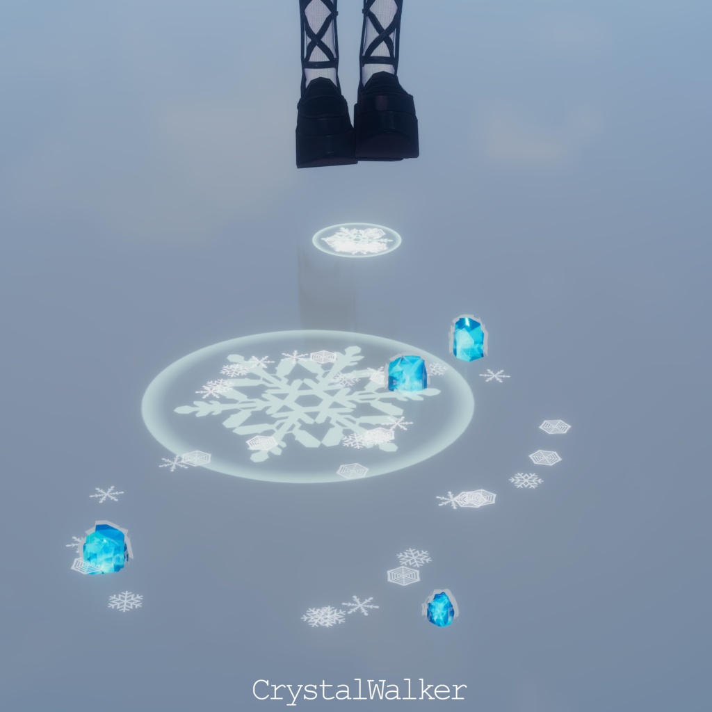 【歩行パーティクル/3D装飾品】CrystalWalker【VRChat】