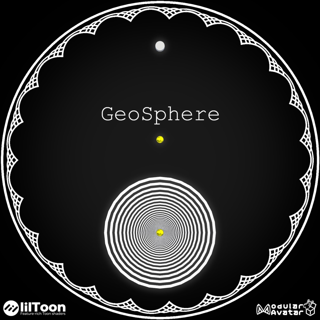 【連鎖運動イヤリング】GeoSphere【VRChat】