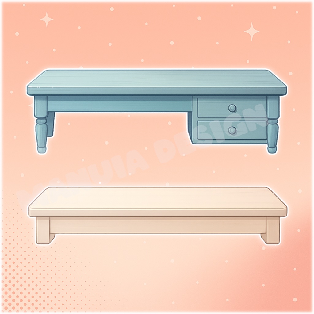 Wood Desk Vtuber - PNG gaming streaming room assets