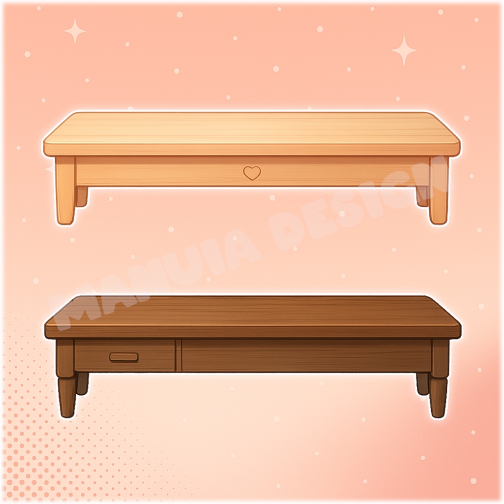 Wood Desk Vtuber - PNG gaming streaming room assets