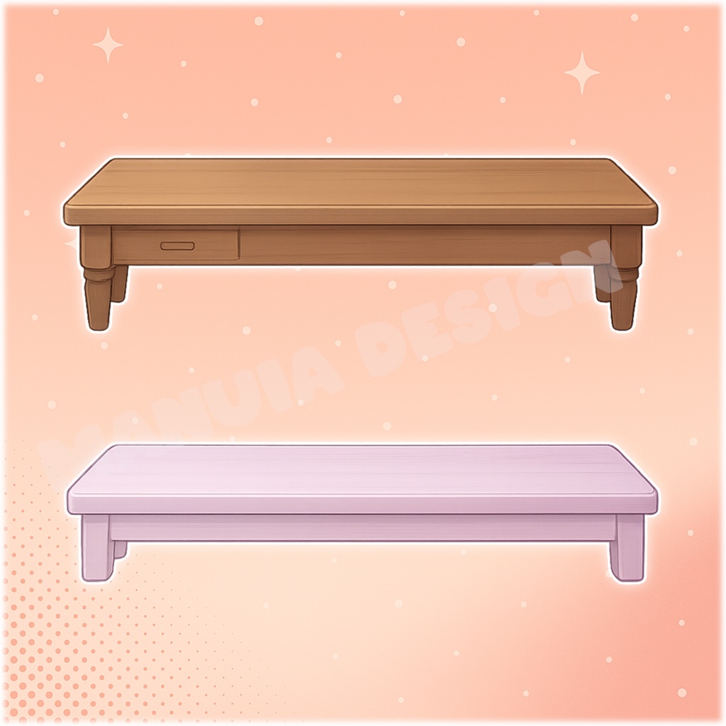 Wood Desk Vtuber - PNG gaming streaming room assets