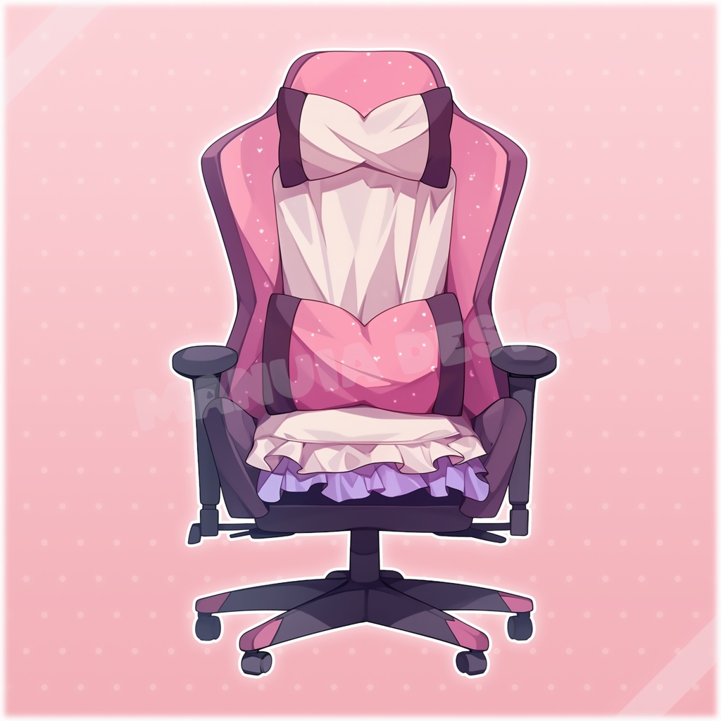 Valentine day gaming chair - PNG Vtuber straming room assets