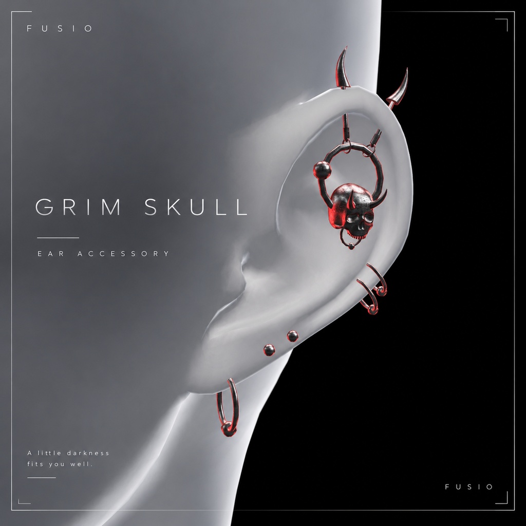 【28アバター対応】-GRIM SKULL- Ear Accessory