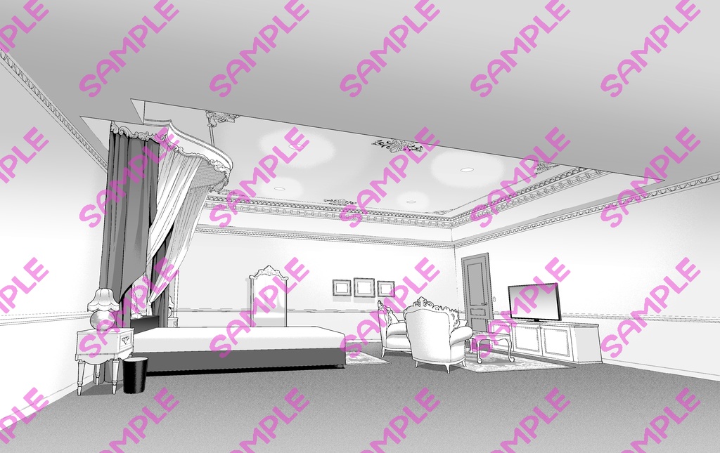 西洋風ラブホテル4セット【背景素材】