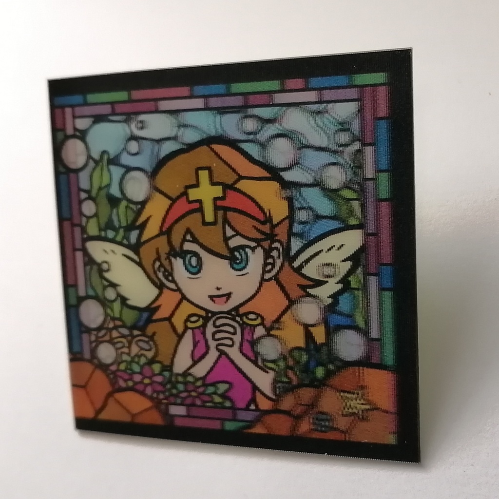 ステンドグラスシール「十字な天使」レンチキュラーバージョン第2版