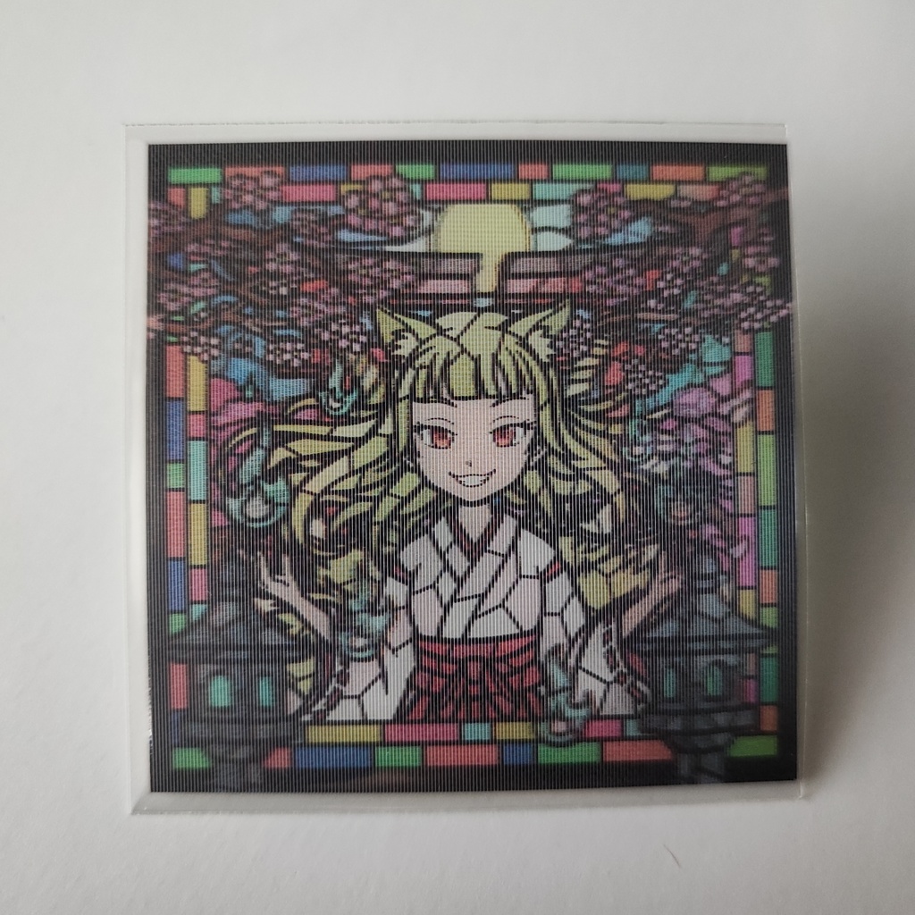 ステンドグラスシール「巫女/九尾」立体チェンジングレンチ 九尾メイン