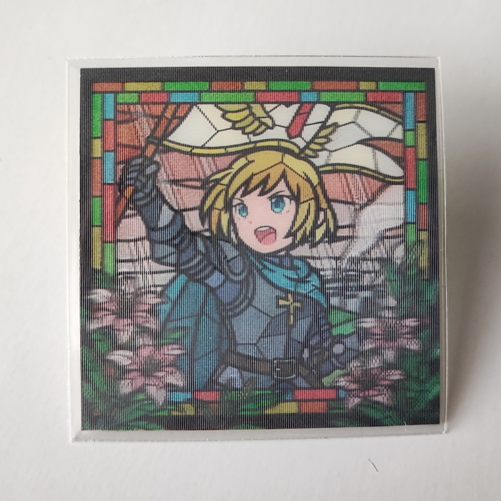 ステンドグラスシール「ジャンヌダルク？」立体レンチキュラー