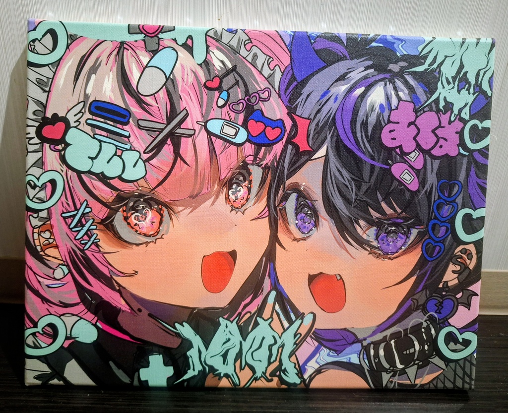 プリントキャンバスアート『てんしとあくま』