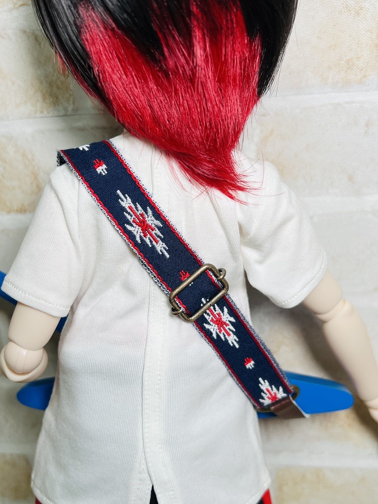 1/4サイズ ギターストラップHYBRID<オルテガ柄>