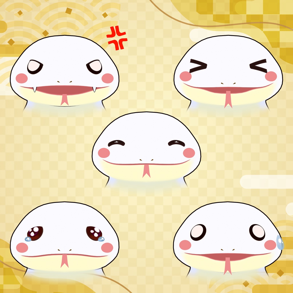 🍊オリジナル3Dモデル:モチノコ・鏡モチノコ (Mochinoko・Kagami Mochinoko)