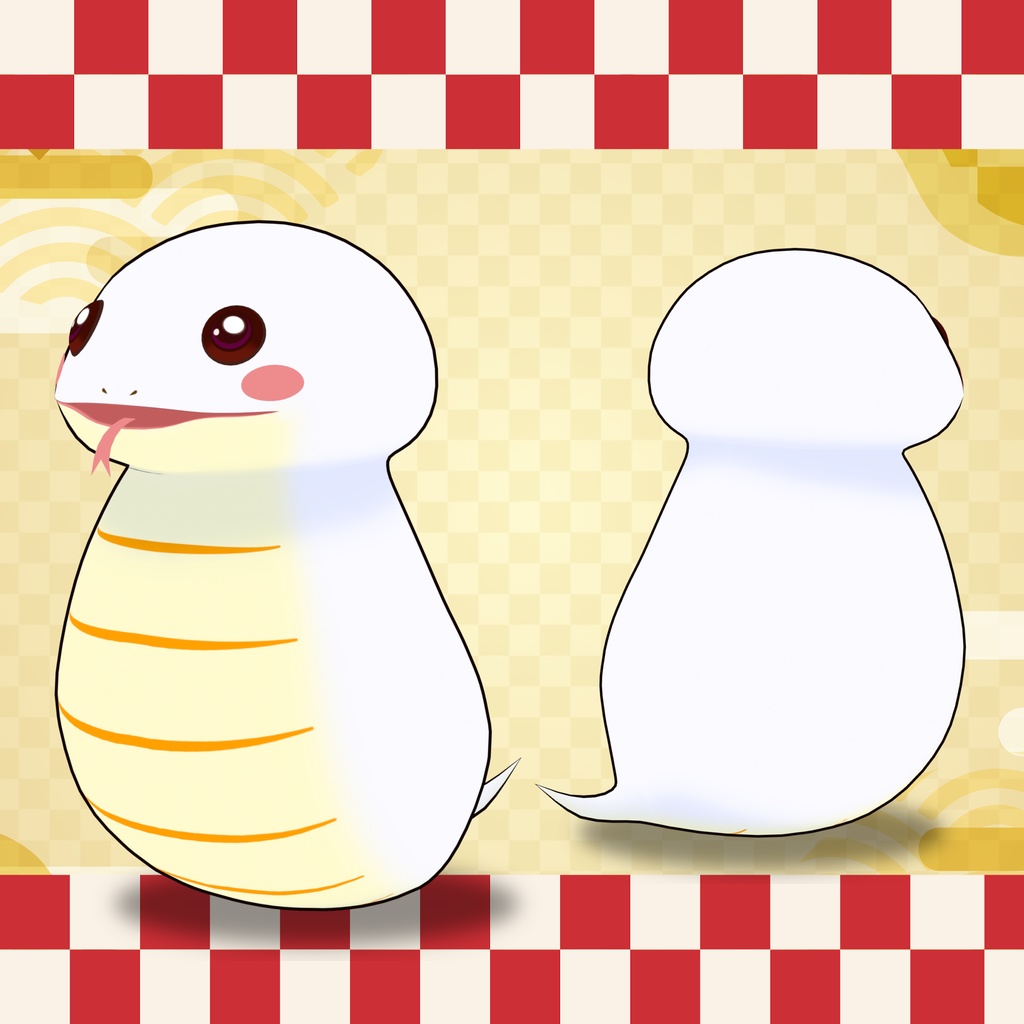 🍊オリジナル3Dモデル:モチノコ・鏡モチノコ (Mochinoko・Kagami Mochinoko)
