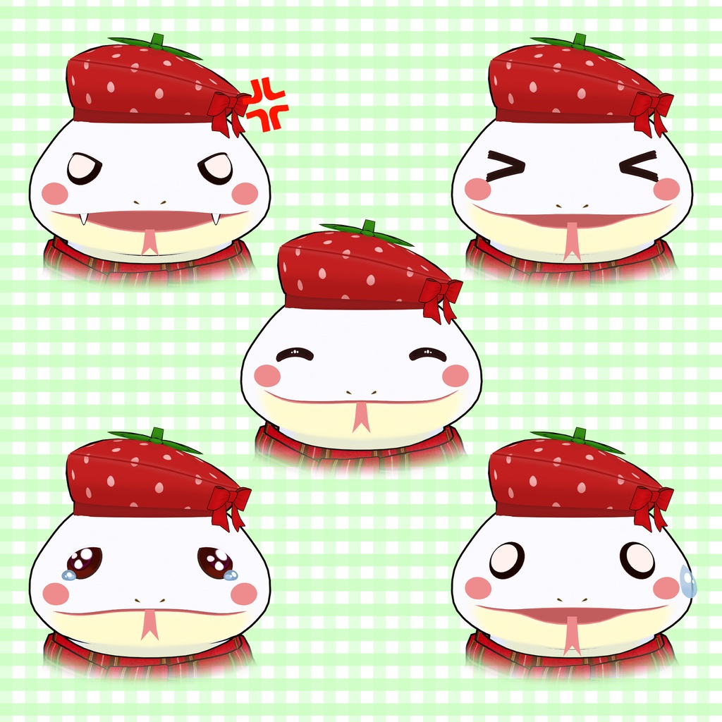 🍓オリジナル3Dモデル:苺モチノコ(Strawberry Mochinoko)