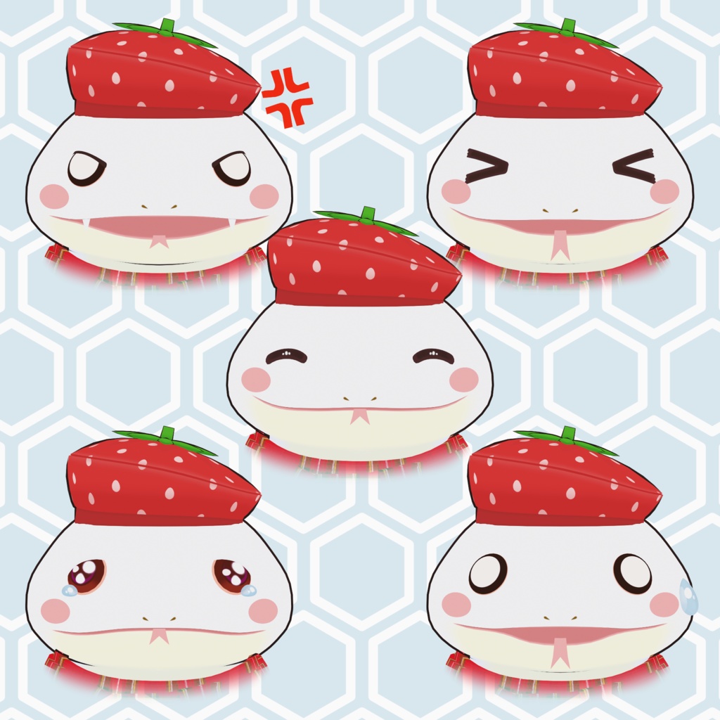 オリジナル3Dモデルセット:苺モチノコ&冬モチノコシリーズ(全5種)