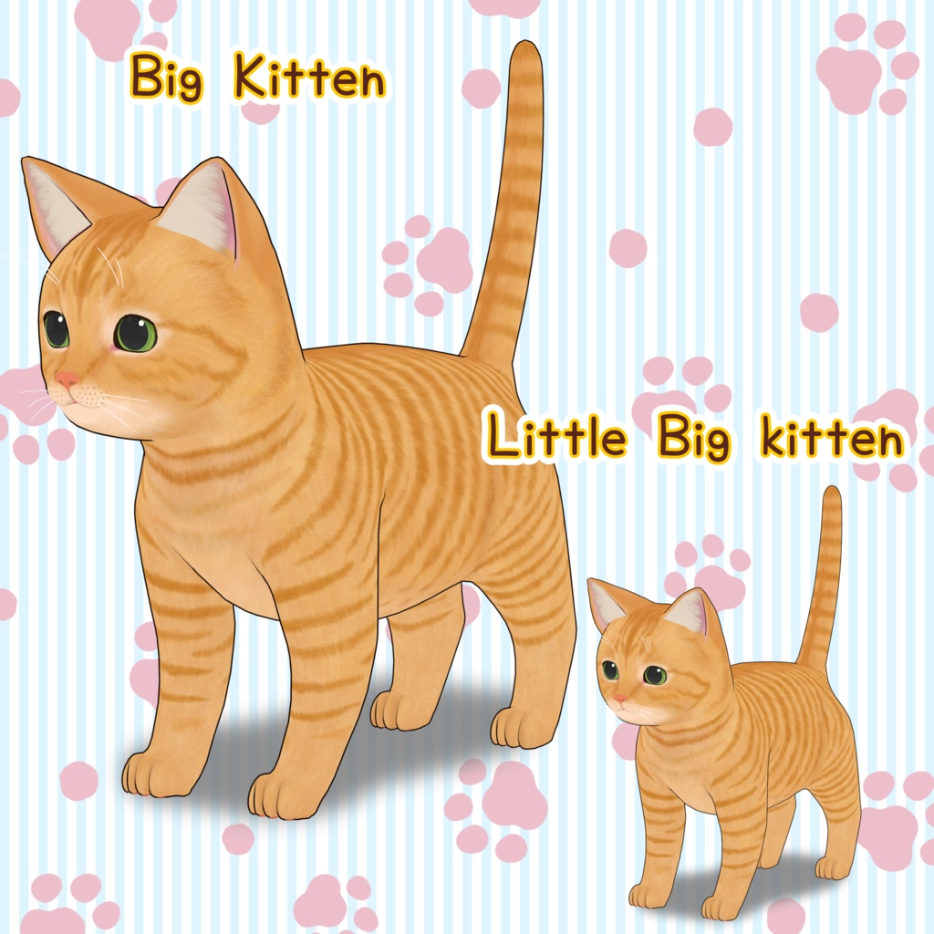 🐱 大きな子猫&小さな大きな子猫(茶トラ)/ Big Kitten & Little Big Kitten (Orange Tabby)