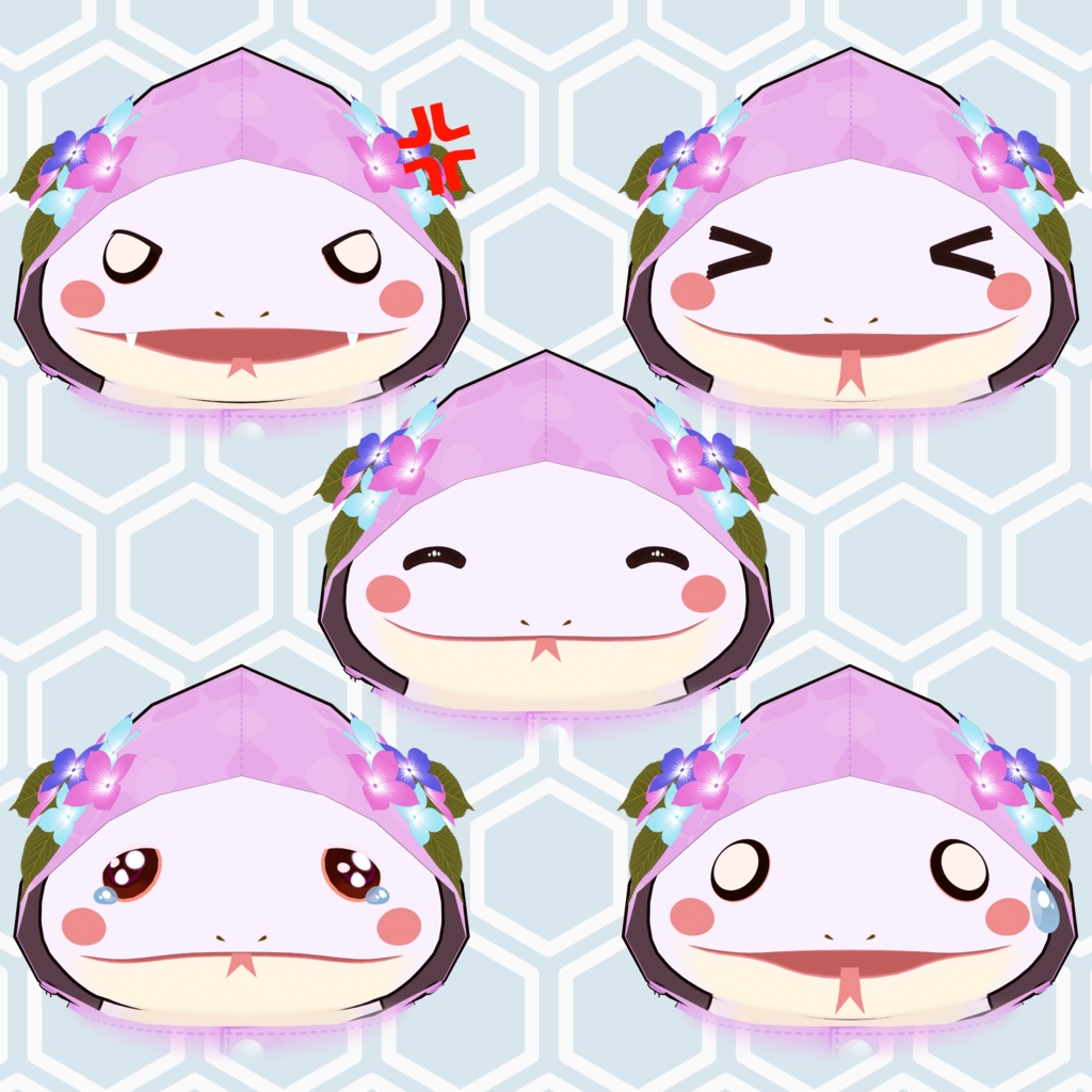 🌸 オリジナル3Dモデル:紫陽花モチノコ Ajisai Mochinoko