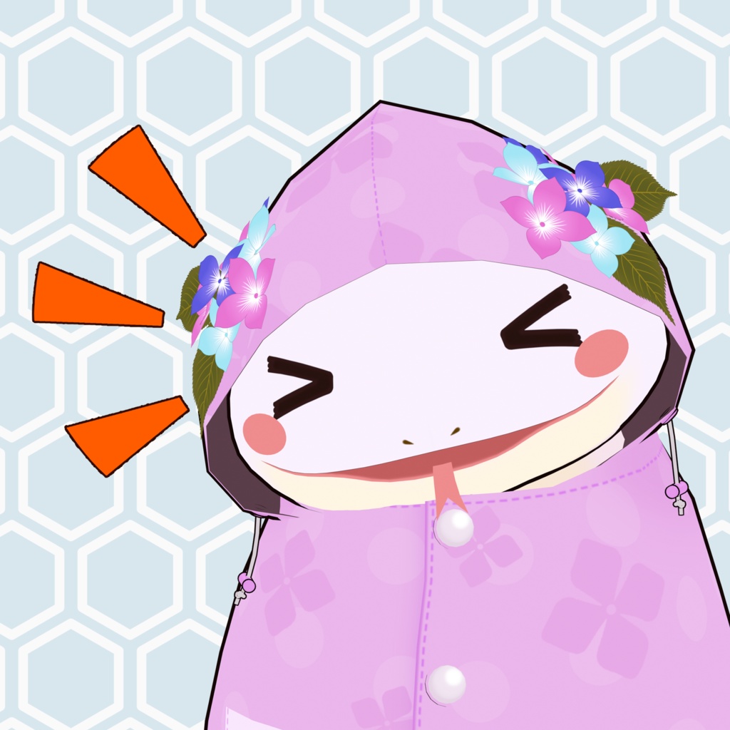 🌸 オリジナル3Dモデル：紫陽花モチノコ　Ajisai Mochinoko