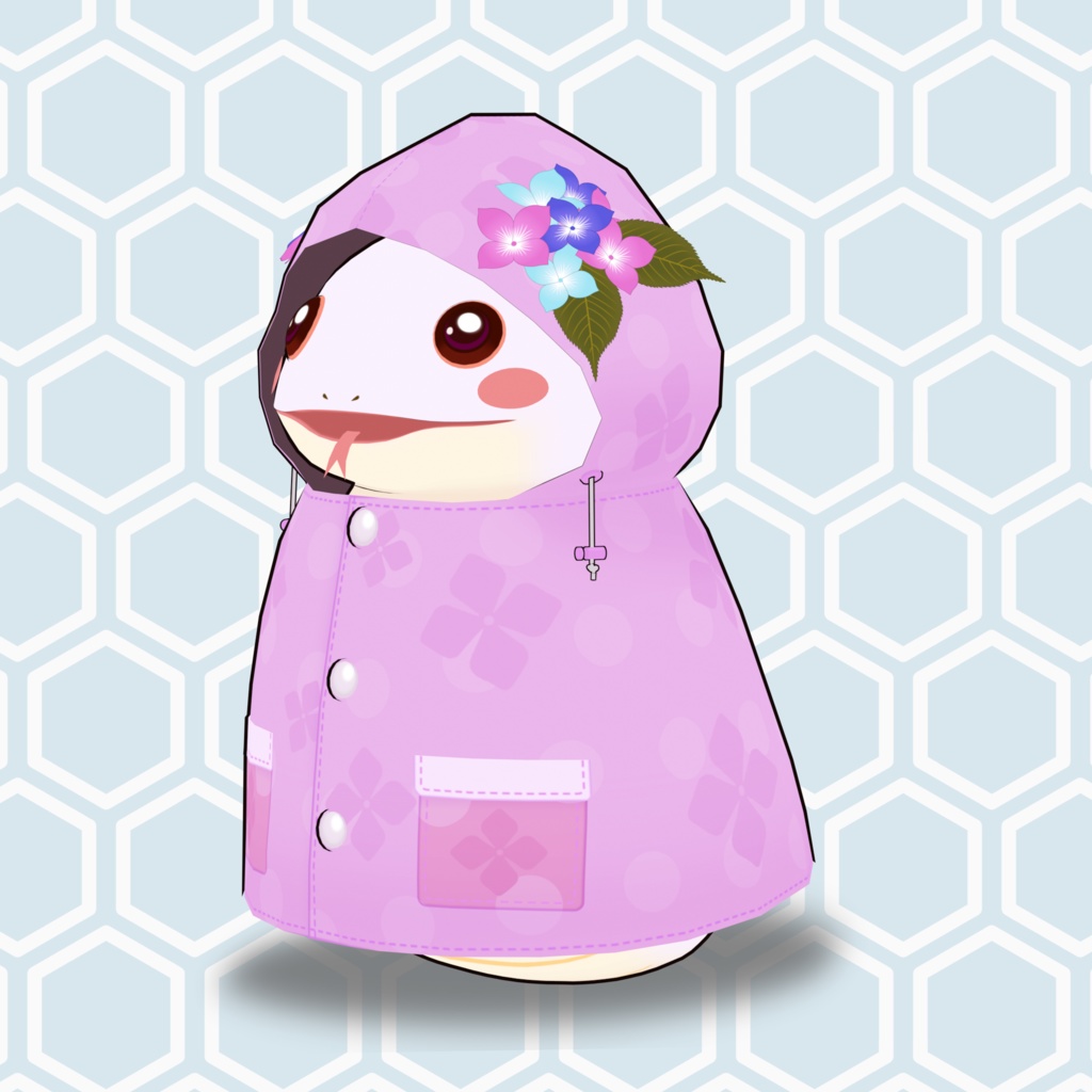 🌸 オリジナル3Dモデル:紫陽花モチノコ Ajisai Mochinoko