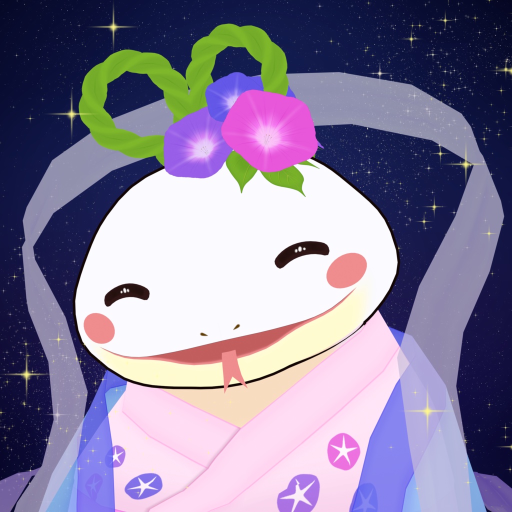 🌟 オリジナル3Dモデル:朝顔モチノコ Asagao Mochinoko