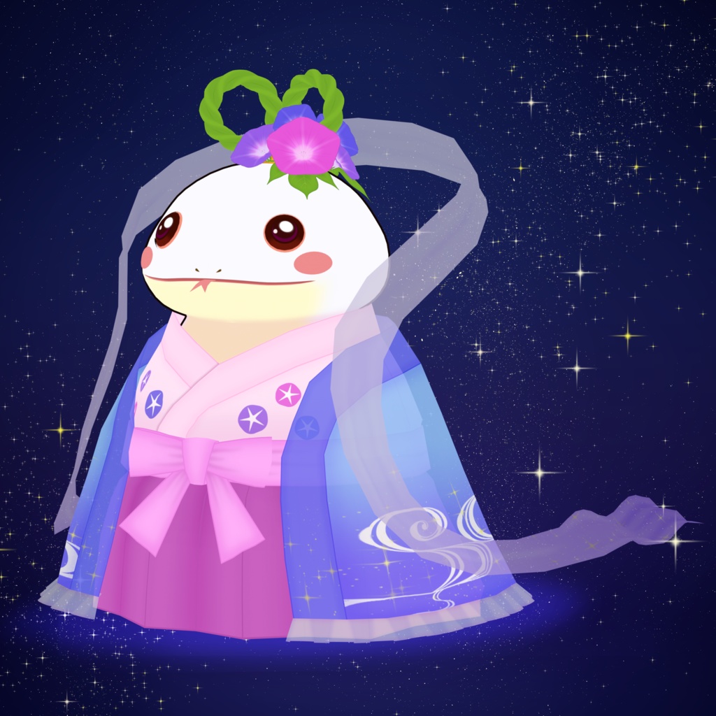 🌟 オリジナル3Dモデル:朝顔モチノコ Asagao Mochinoko