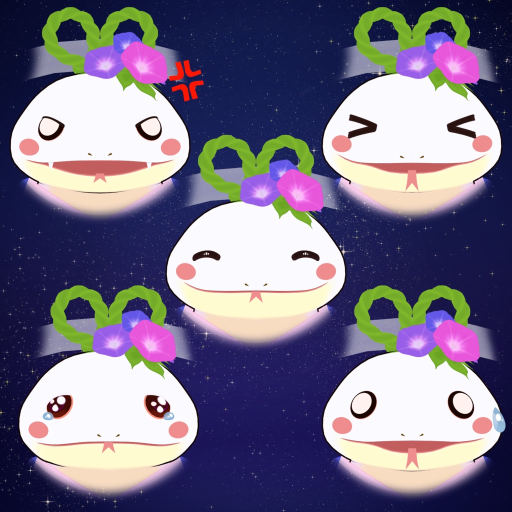 🌟 オリジナル3Dモデル:朝顔モチノコ Asagao Mochinoko