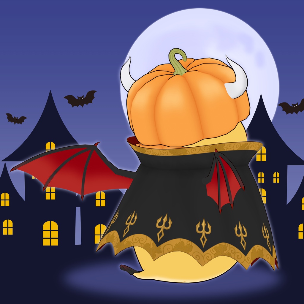 🎃 オリジナル3Dモデル:南瓜モチノコ / Pumpkin Mochinoko