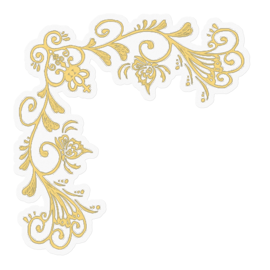 【ｽﾃｯｶｰ】蝶_王冠_黄金_枠