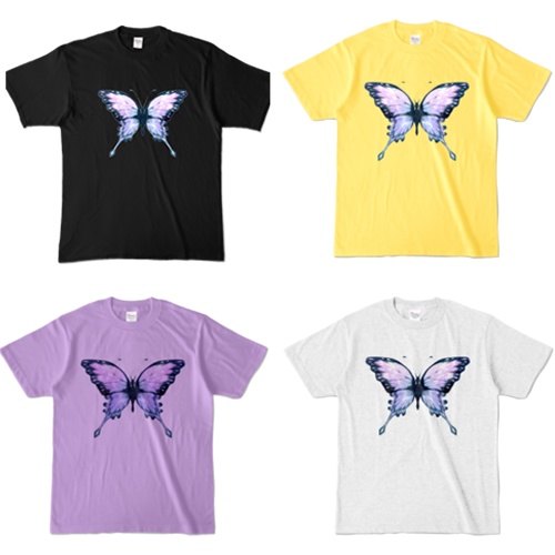 【ｶﾗｰTｼｬﾂ】蝶と蛹の蝶だけ