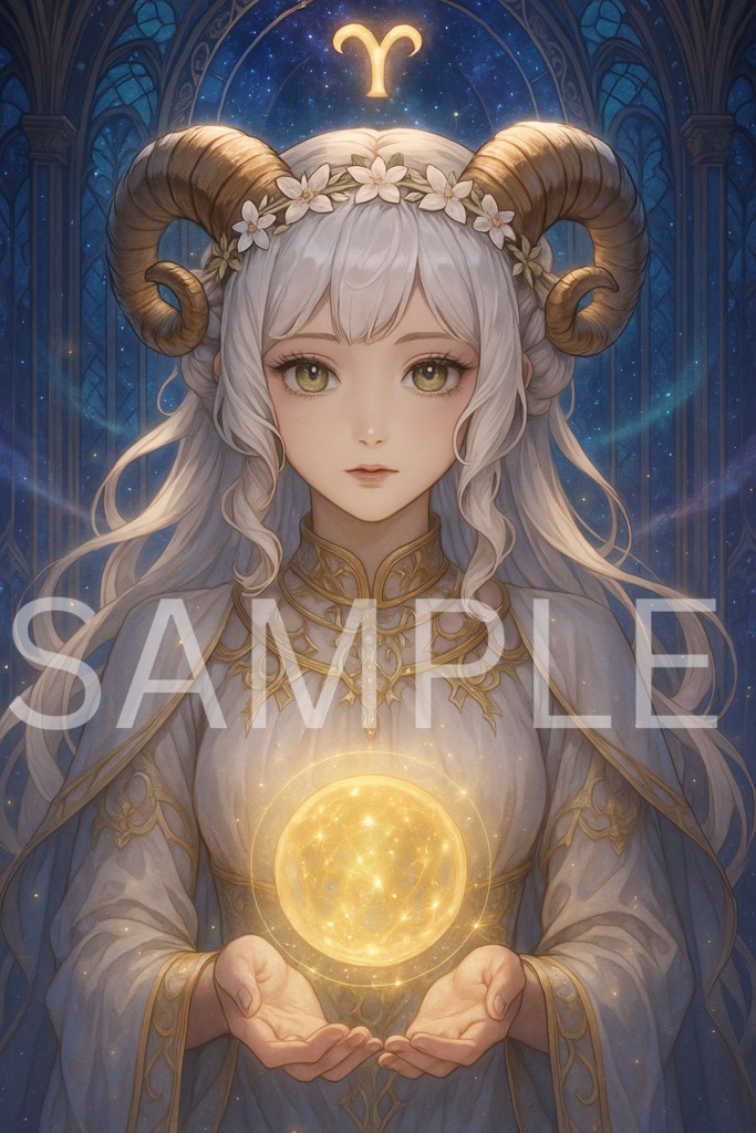【スマホ壁紙】牡羊座の女神待受ー神秘的で守護的な壁紙/ Zodiac Goddess Wallpaper