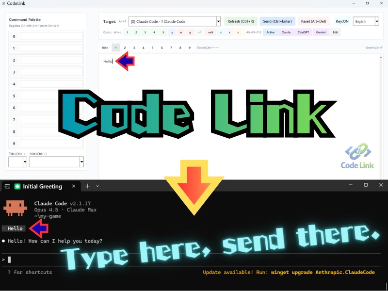 Code Link - Claude Code、Google Antigravityに対応 -