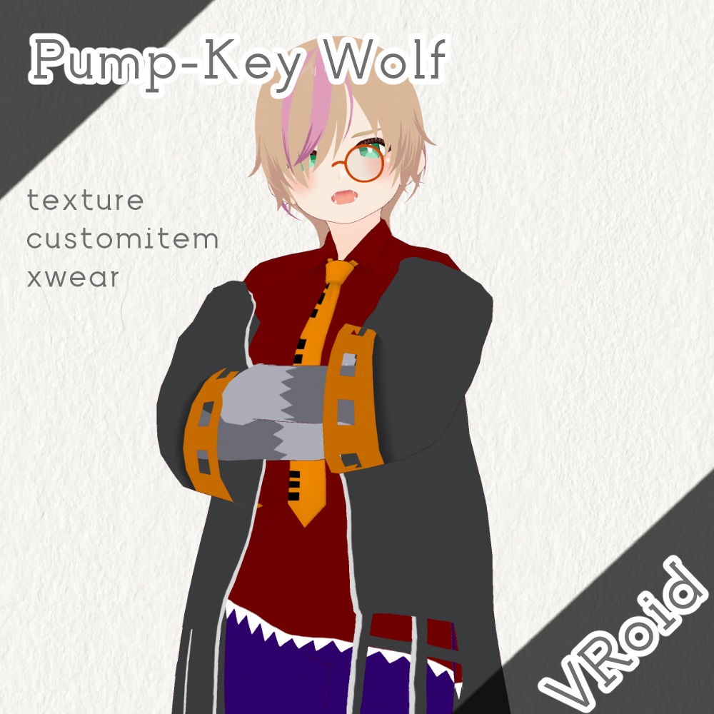 【VRoid clothes set】Pump-Key Wolf [texture/customitem/xwear]