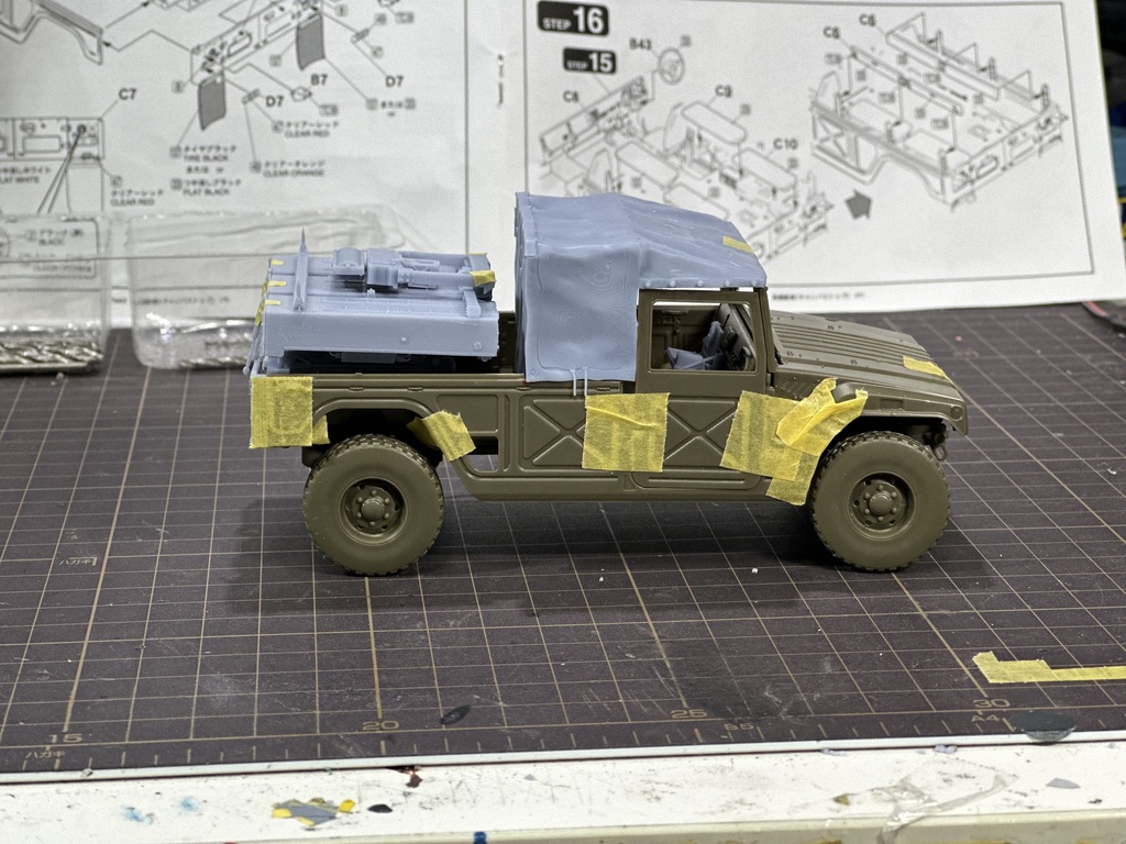 1/35中距離多目的誘導弾(走行状態)ファインモールド高機動車用改造キット