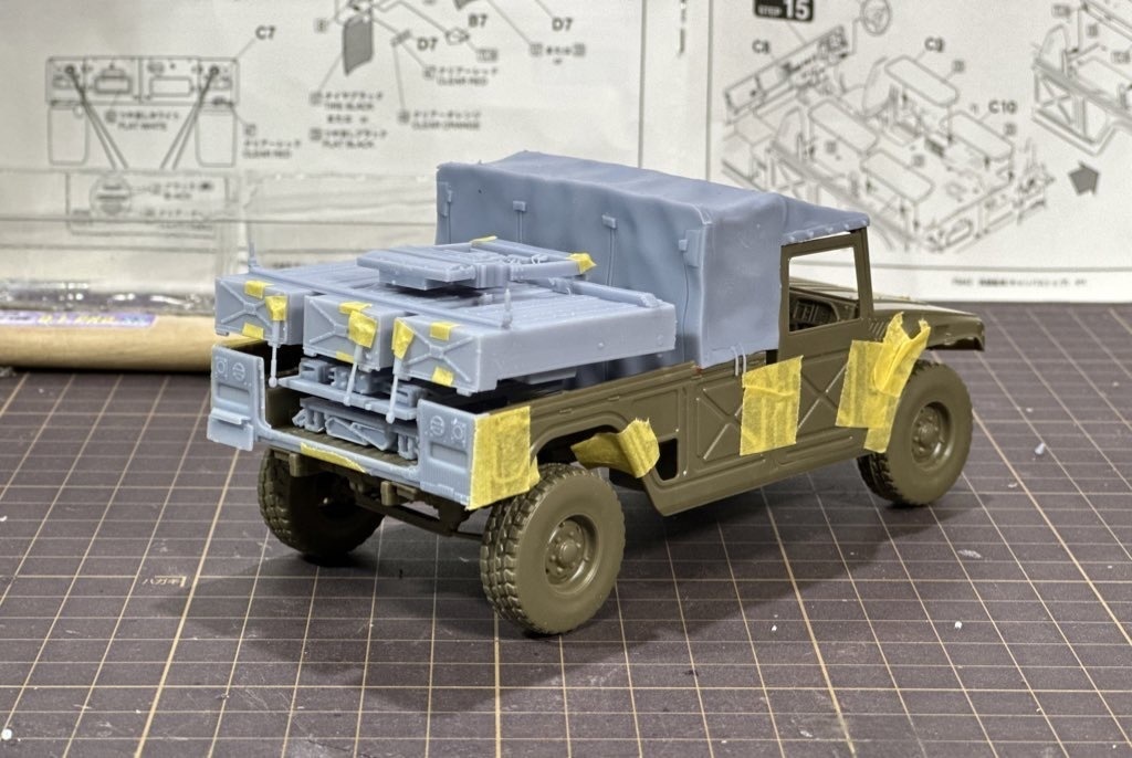 1/35中距離多目的誘導弾(走行状態)ファインモールド高機動車用改造キット