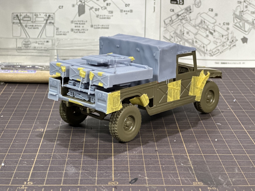 1/35中距離多目的誘導弾(展開&走行状態)ファインモールド高機動車用改造キット