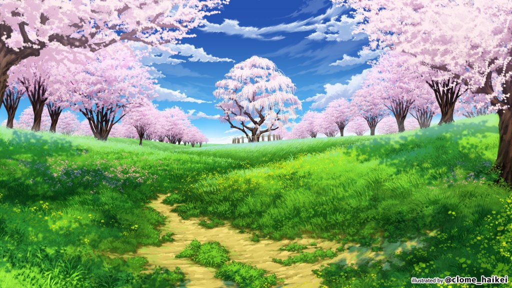 お花見背景【Vtuberさん向け】