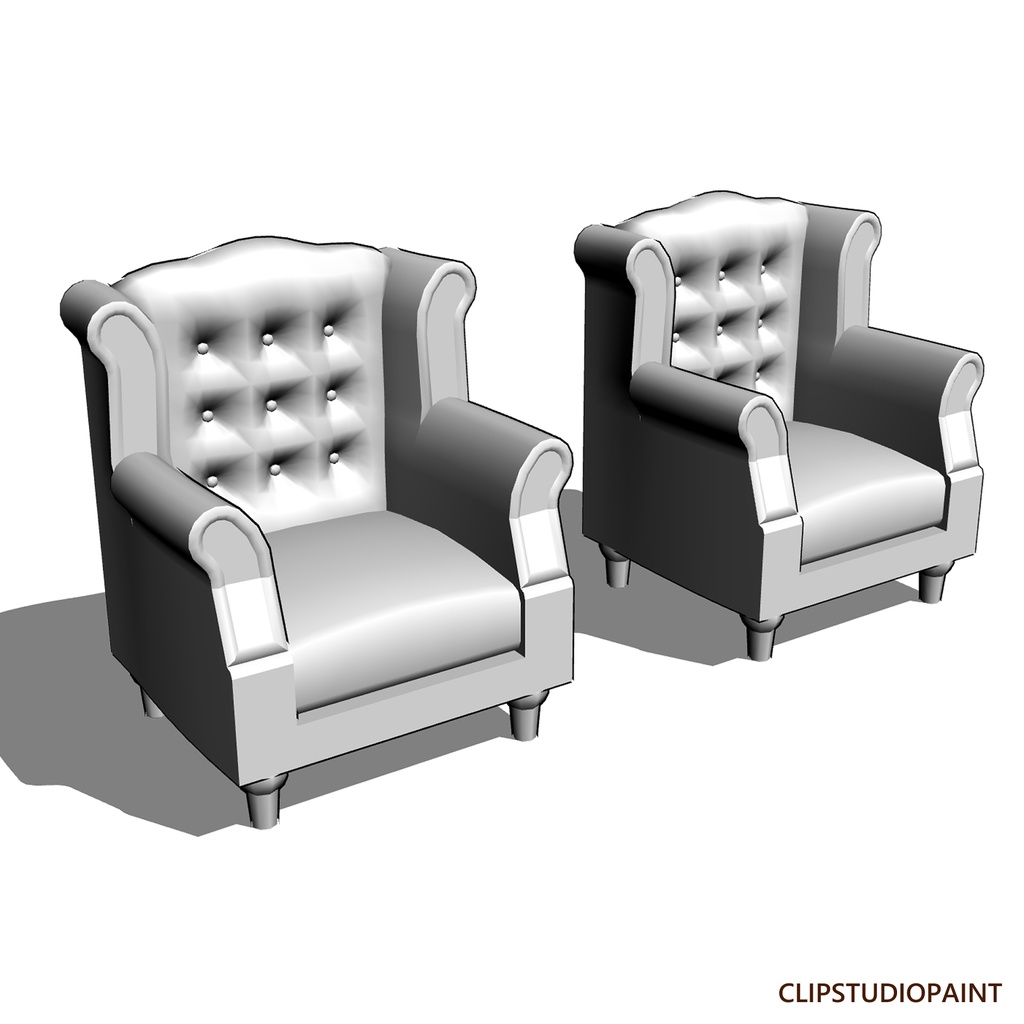 【3D】シングルソファ(漫画やイラストなど商用可)