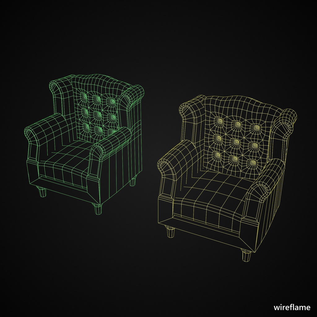 【3D】シングルソファ(漫画やイラストなど商用可)