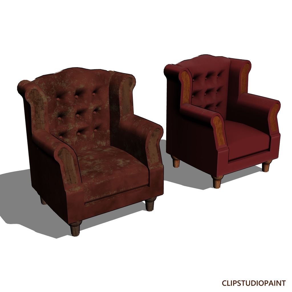 【3D】シングルソファ(漫画やイラストなど商用可)