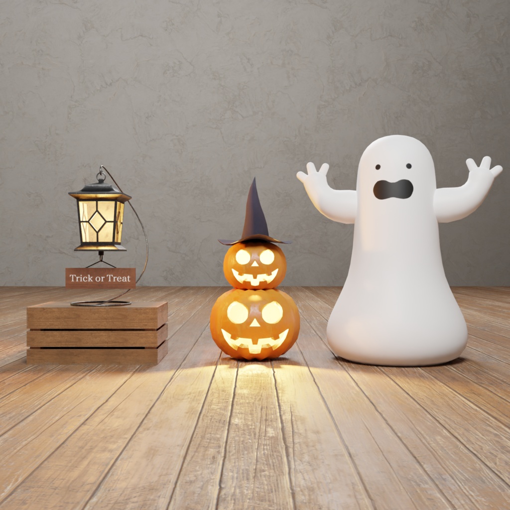 【3D】ハロウィン用3Dモデルセット(6個)