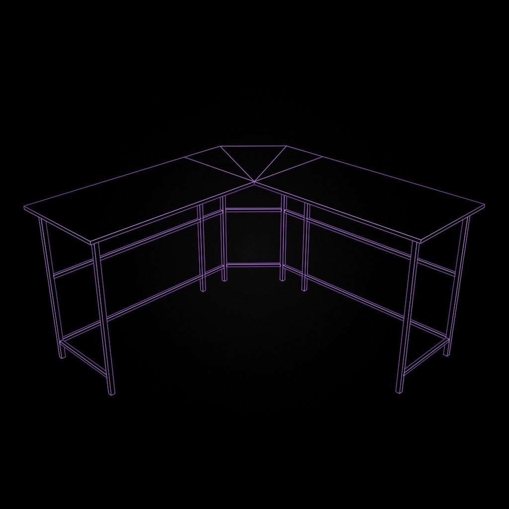 L字型デスク【VRChat可】