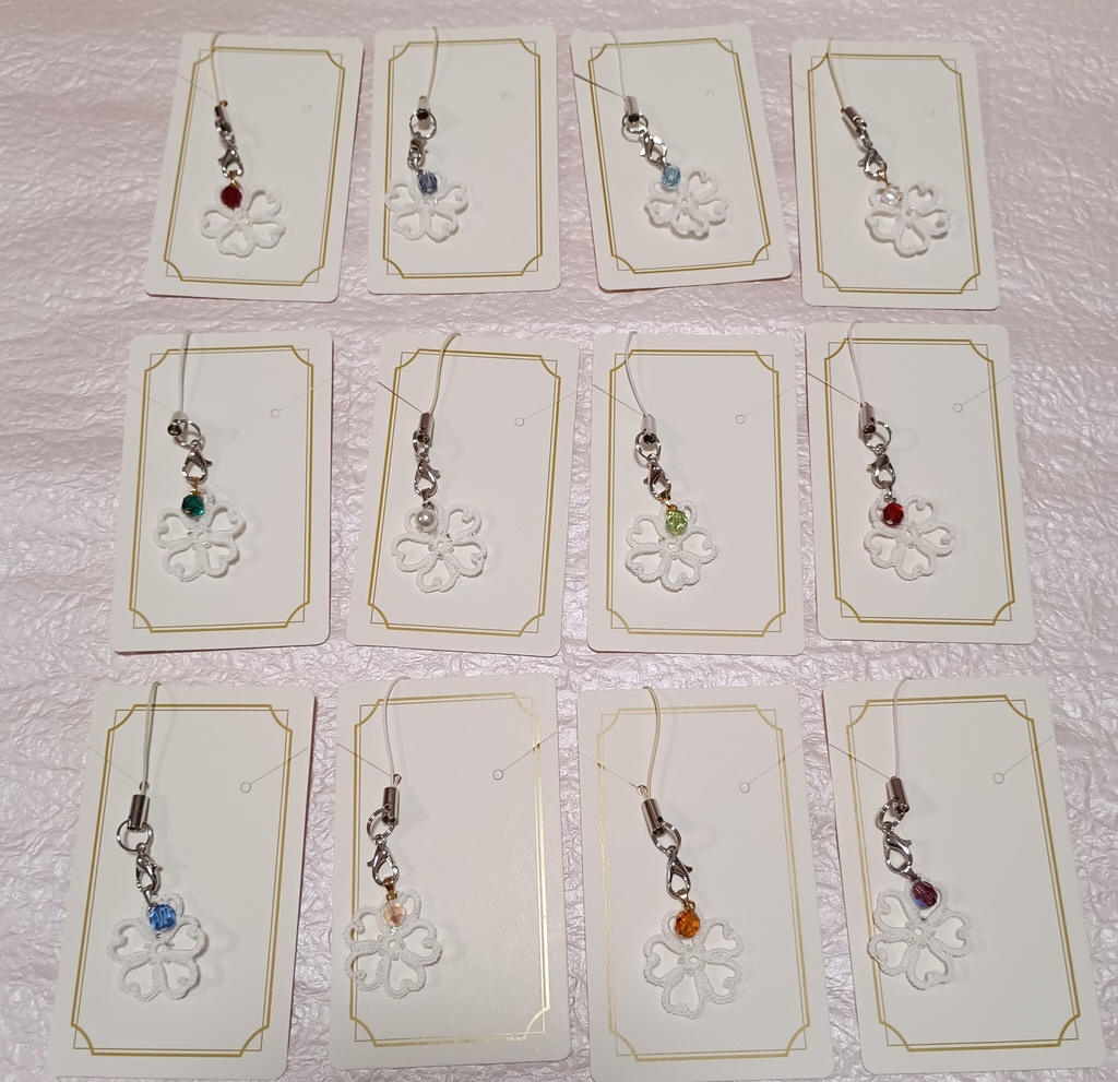 シリーズ<桜花>ペンダントヘッド・白×誕生石色