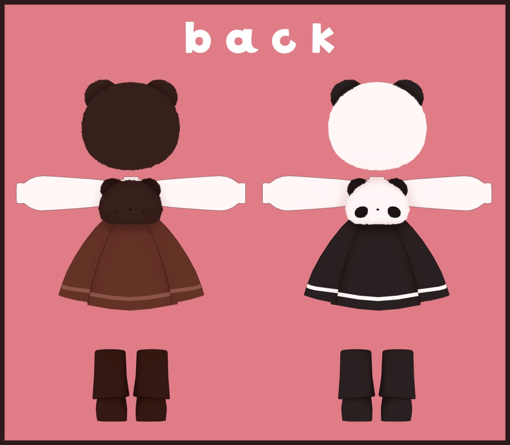 かわいいぱんだとくまの『ふんわりワンピース』