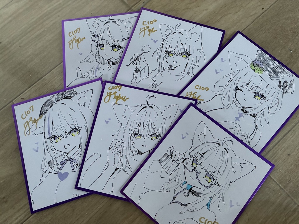 ホロライブ猫又おかゆ直筆色紙