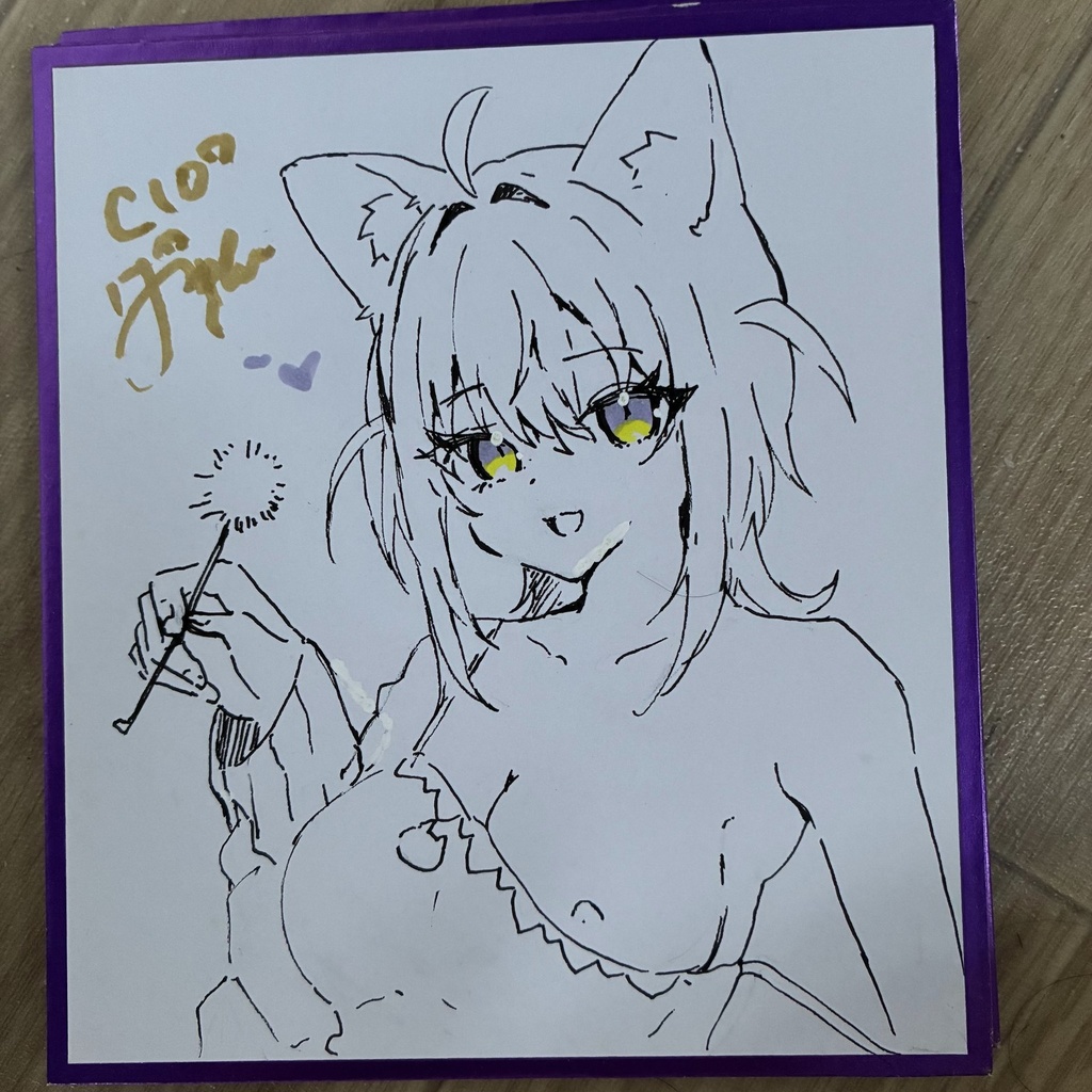 ホロライブ猫又おかゆ直筆色紙