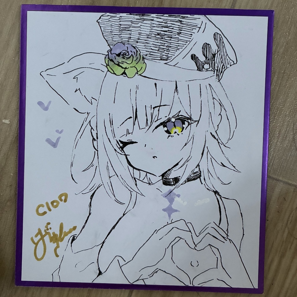 ホロライブ猫又おかゆ直筆色紙