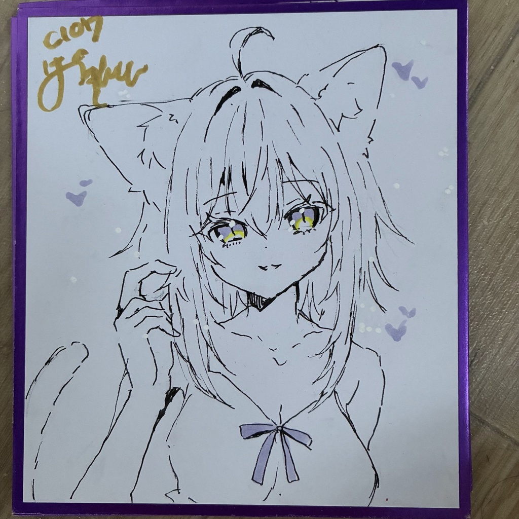 ホロライブ猫又おかゆ直筆色紙