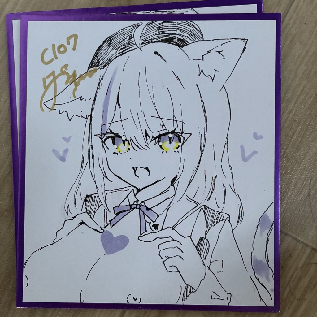 ホロライブ猫又おかゆ直筆色紙